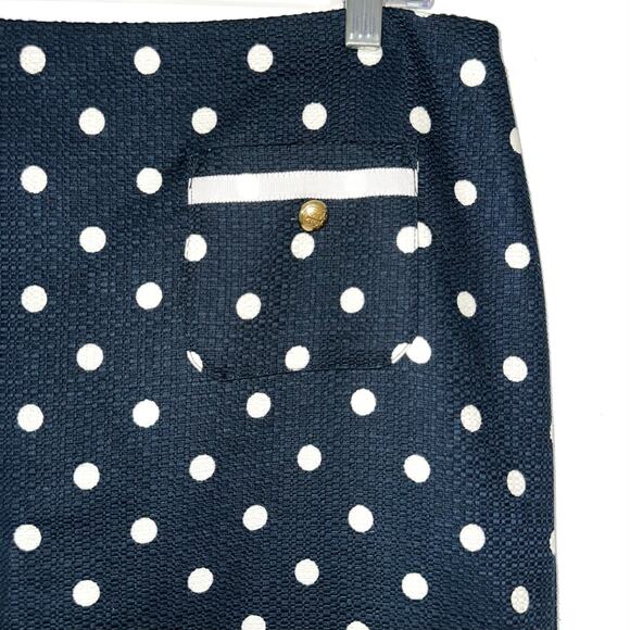 NWT Talbots Petites Navy & White Polka Dot Cotton Pencil Skirt Size 12P - Picture 5 of 13